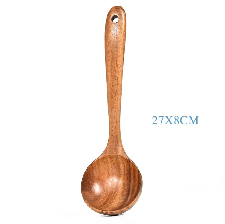 Teak Wood Cooking Utensil Set – Spoon, Ladle, Turner & Skimmer
