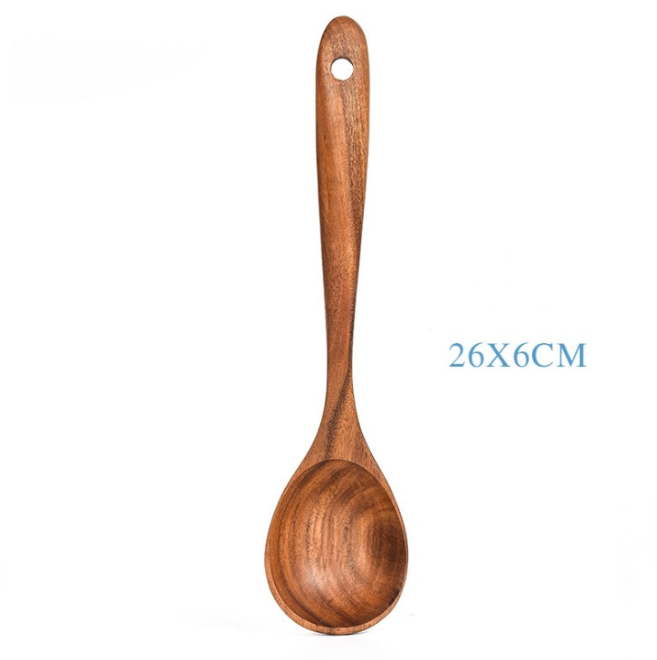 Teak Wood Cooking Utensil Set – Spoon, Ladle, Turner & Skimmer