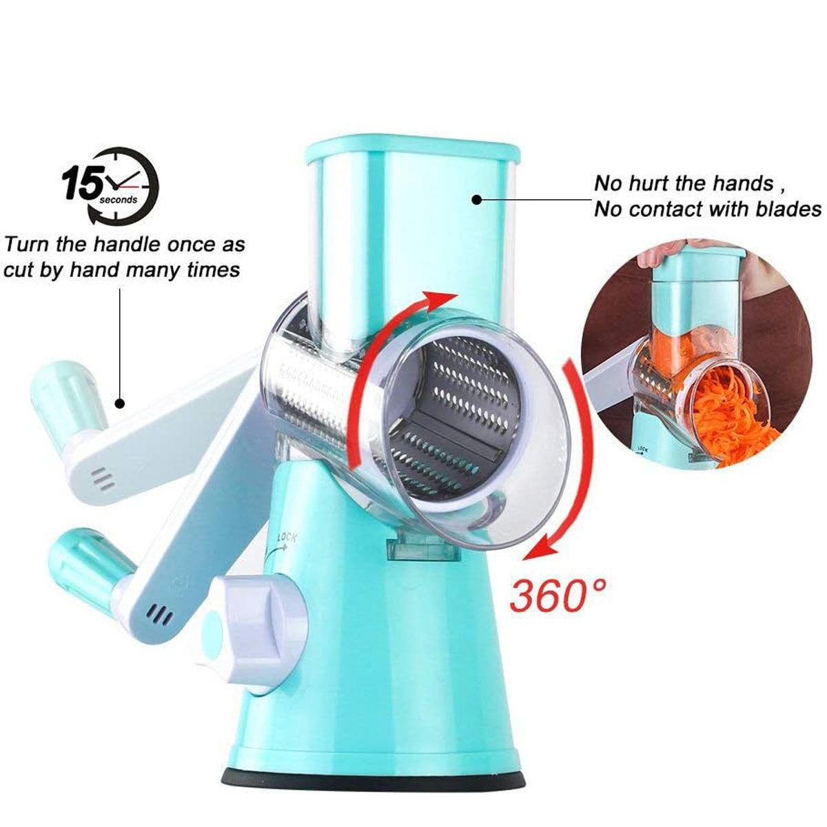 Manual Round Mandoline Slicer – Multifunctional Vegetable Cutter