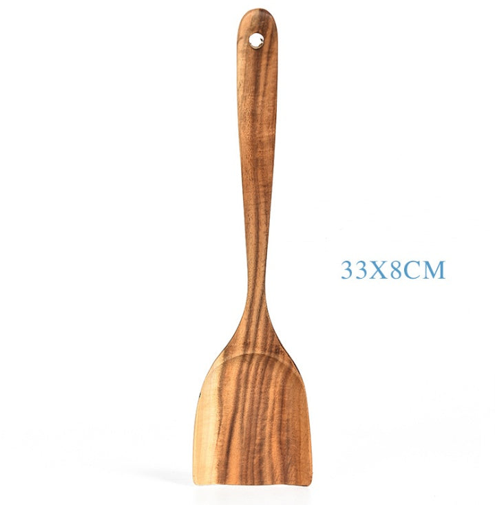 Teak Wood Cooking Utensil Set – Spoon, Ladle, Turner & Skimmer